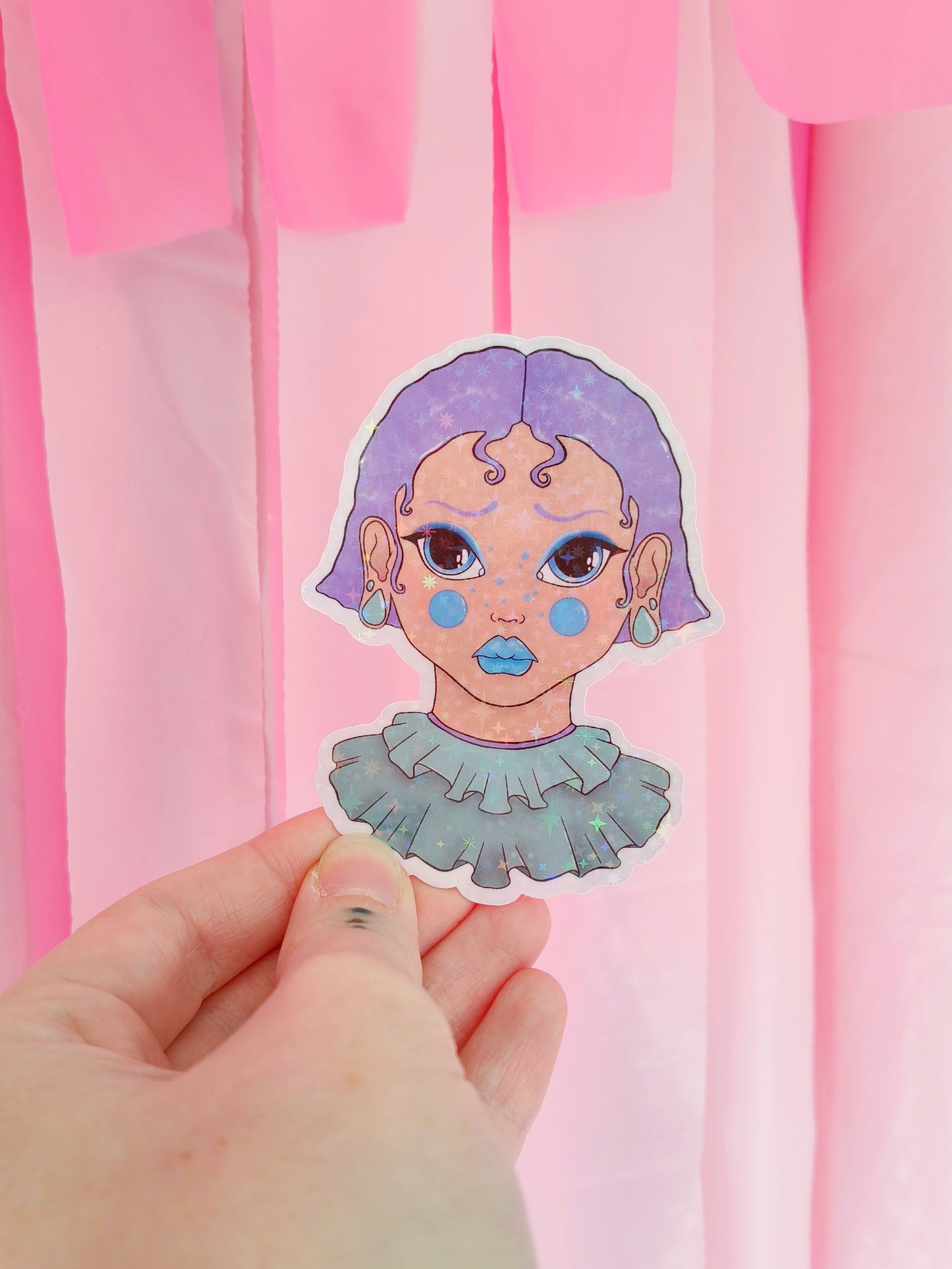 Blue Clown Sticker
