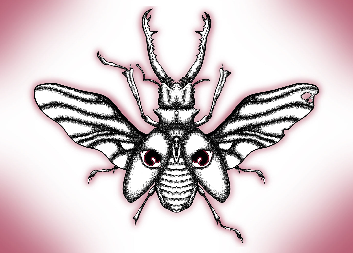 Double eye blood beetle A5 Print