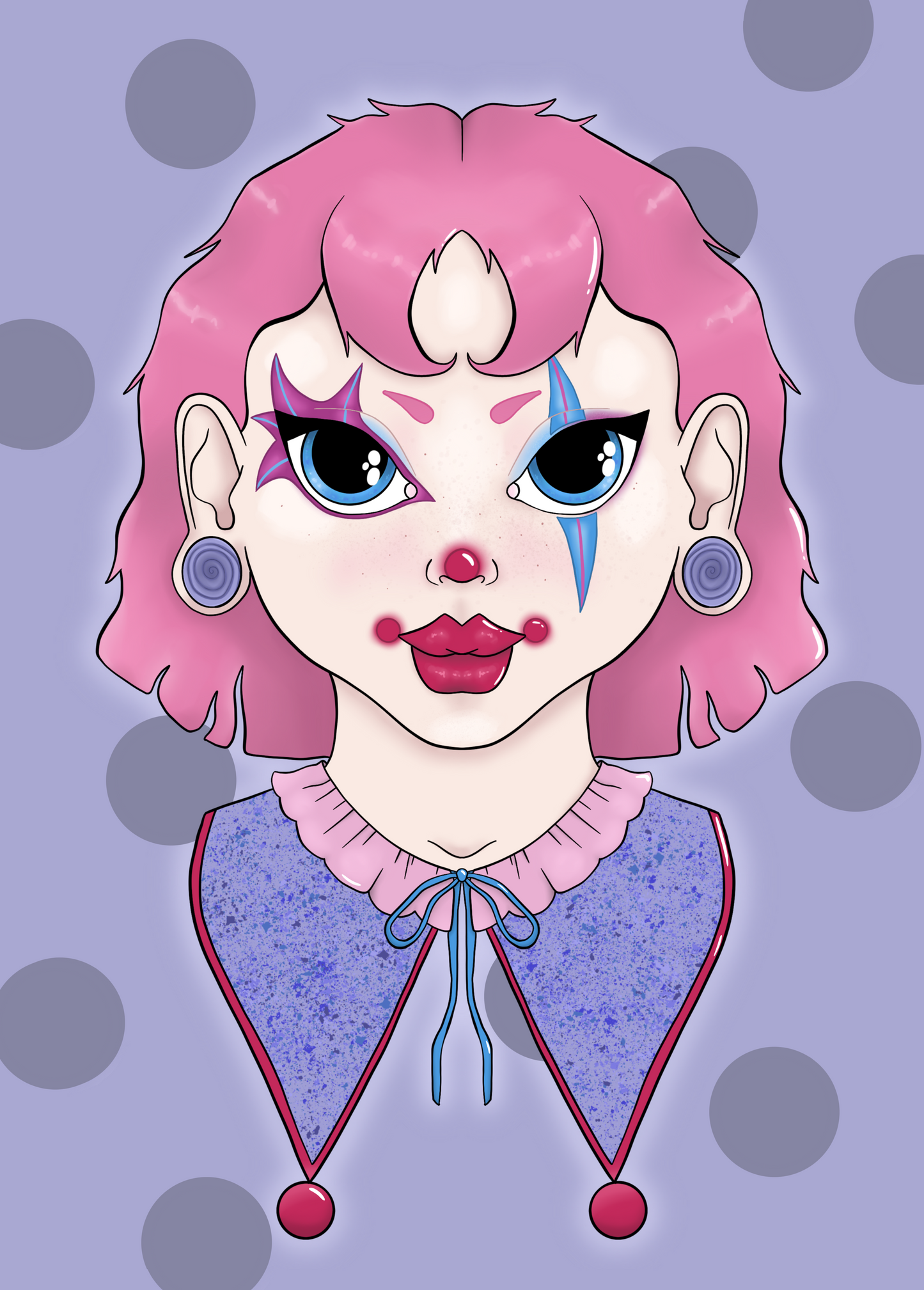 Pink Clown A6 print