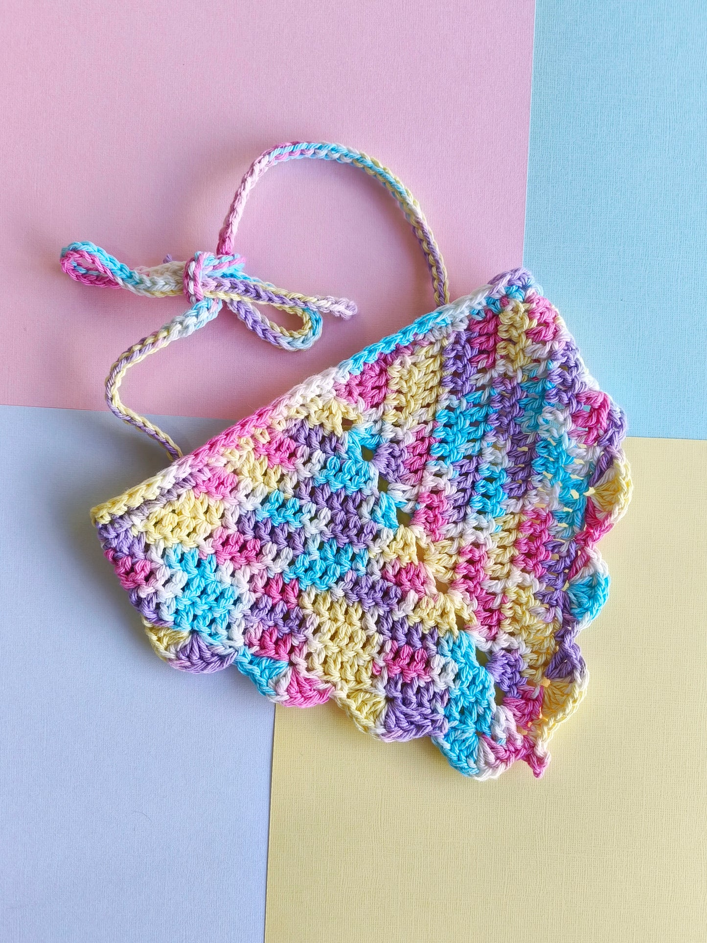 Pastel Rainbow Bandana - Crochet Bandana