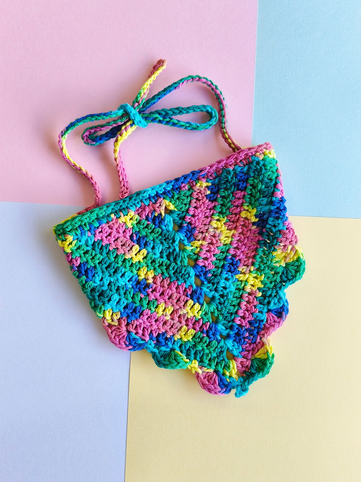 Bright Rainbow Bandana - Crochet Bandana