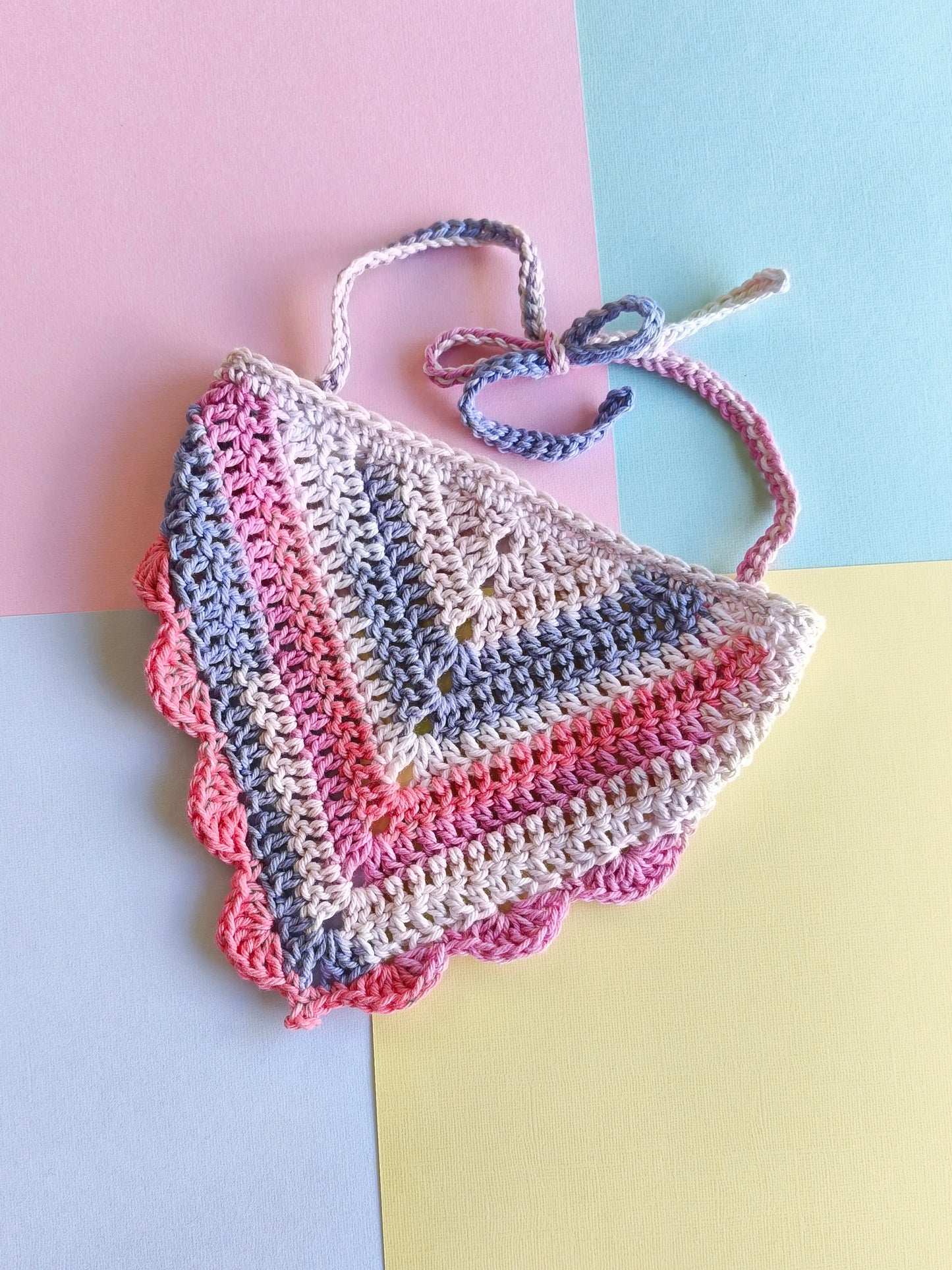 Peachy Denim Bandana - Crochet Bandana