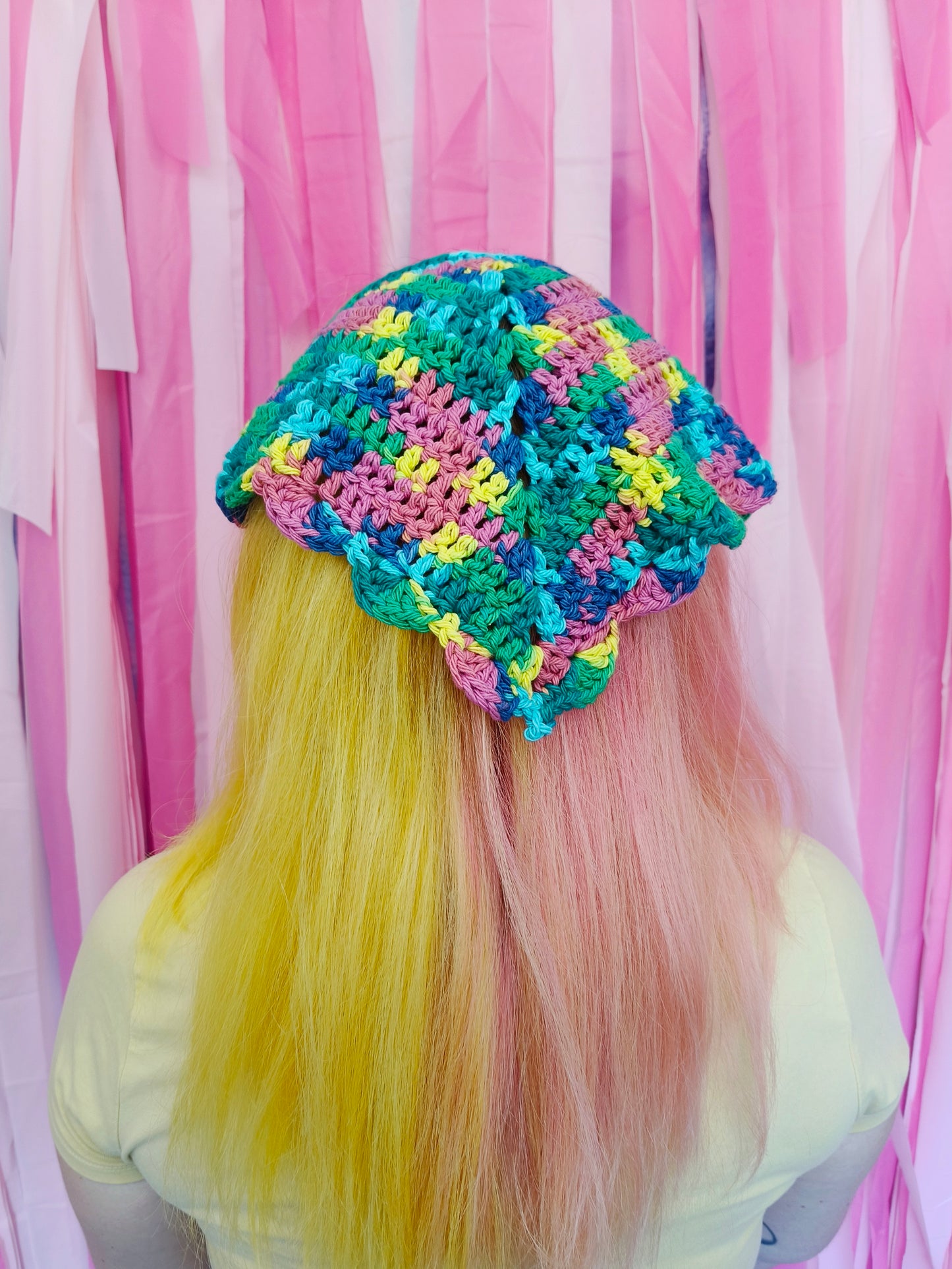 Bright Rainbow Bandana - Crochet Bandana