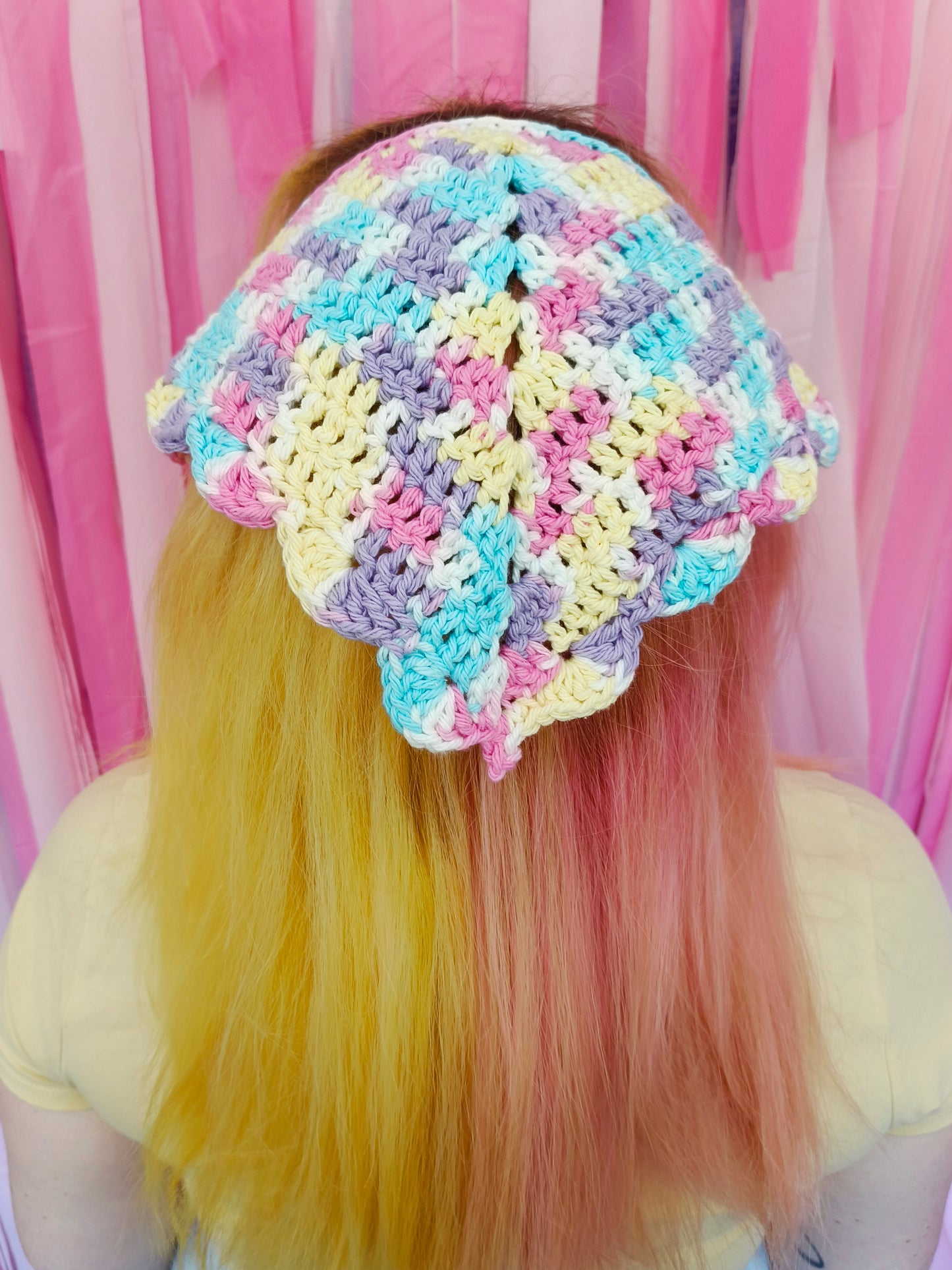 Pastel Rainbow Bandana - Crochet Bandana