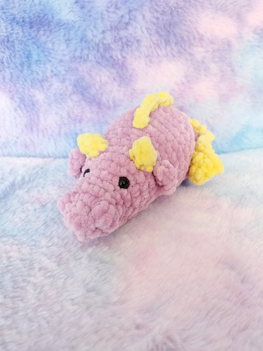 Purple and Yellow Dragon Loaf Crochet Plush