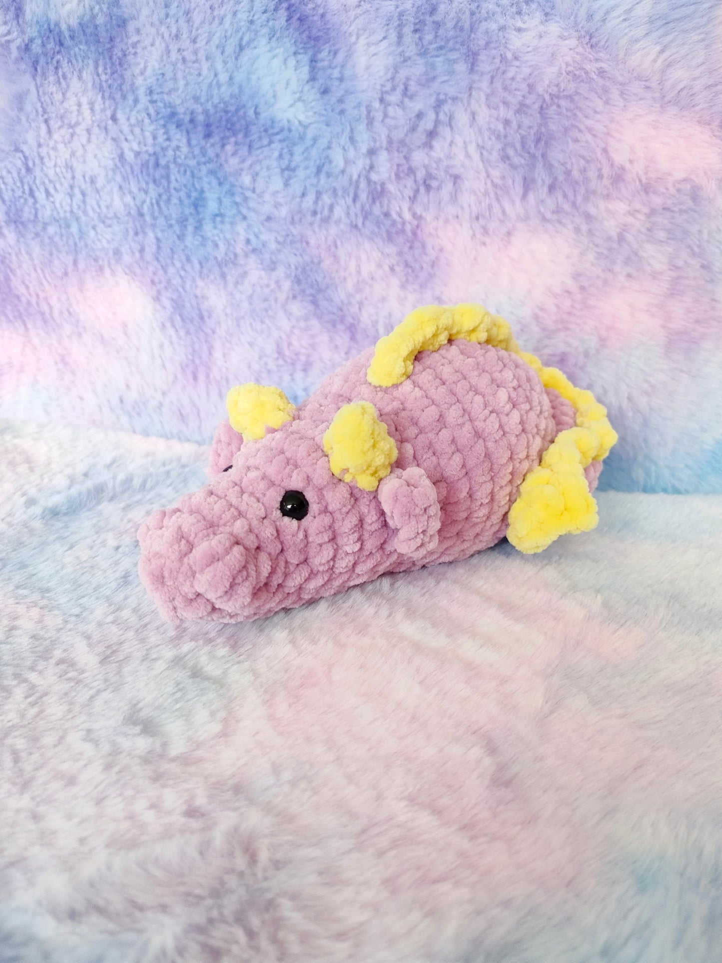 Purple and Yellow Dragon Loaf Crochet Plush