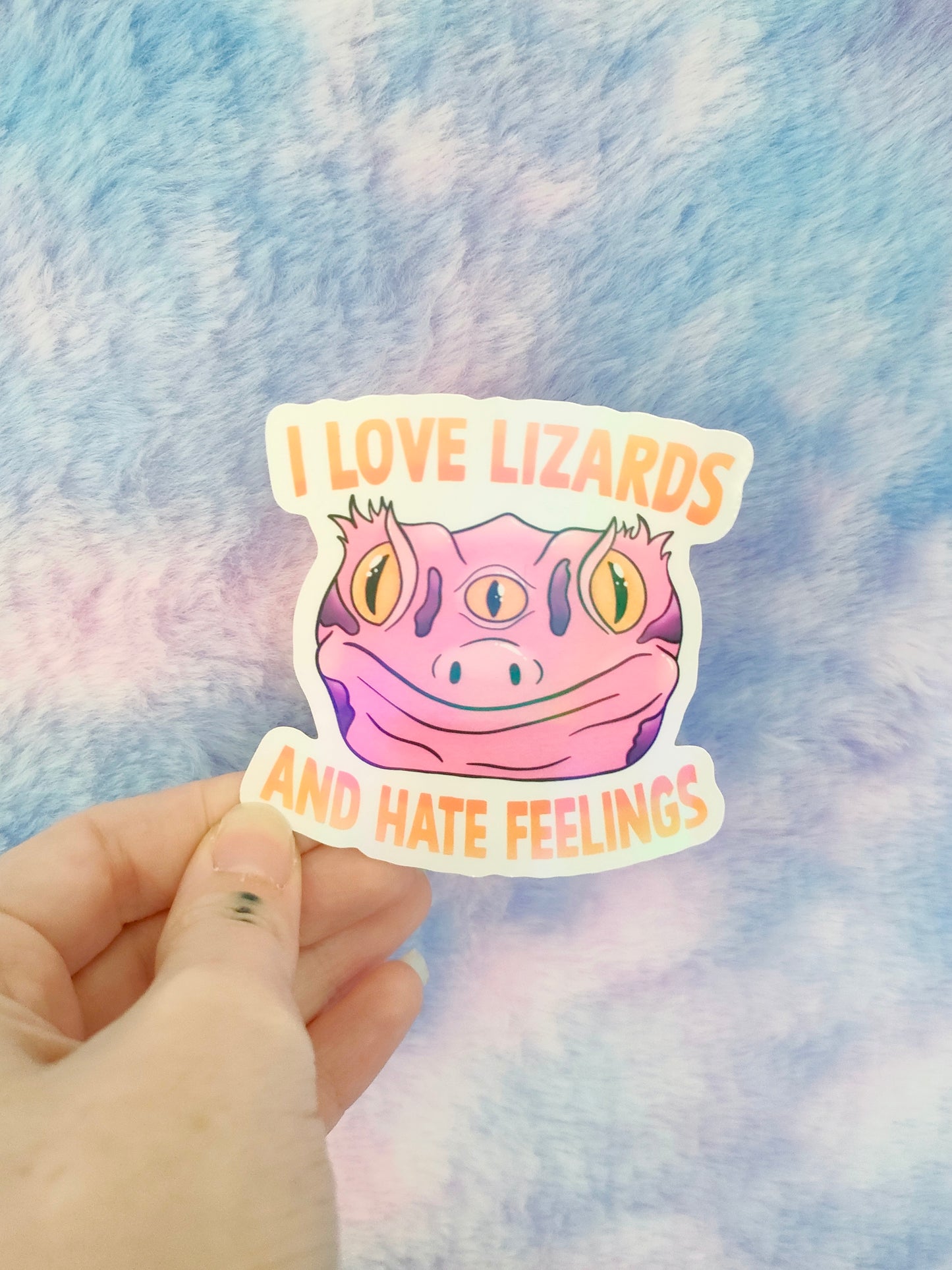 I love lizards and hate feelings Sticker