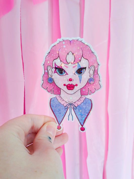 Pink Clown Sticker