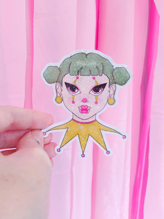 Green Clown Sticker