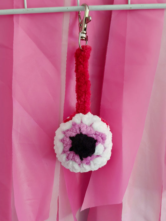 Purple eyeball- Crochet bag charm