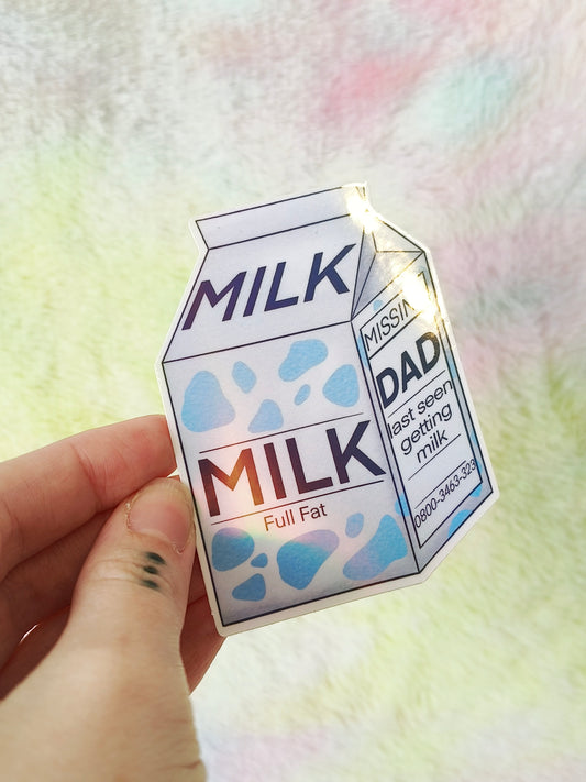 Missing dad milk carton Sticker