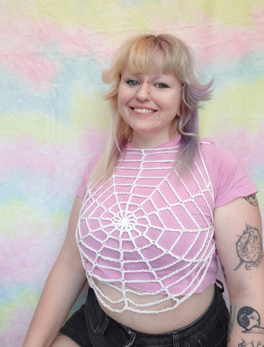 White Spider Web Tank - Crochet Top