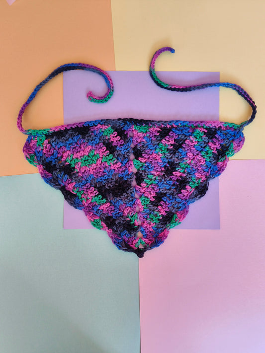 Cool Toned Dark Bandana - Crochet Bandana