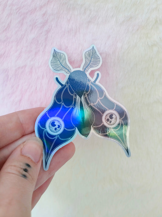 Double Eye Moth Holo Sticker