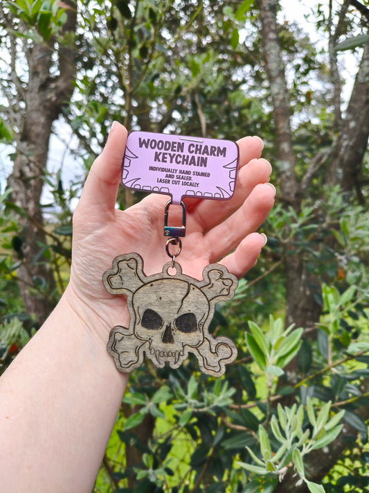 Skull n Crossbones - Wooden Charm