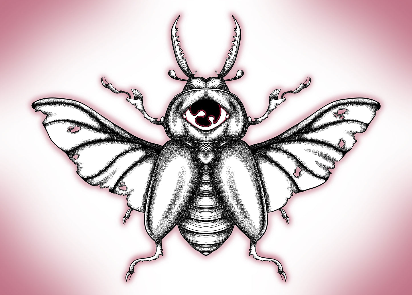 Single eye blood beetle A5 Print