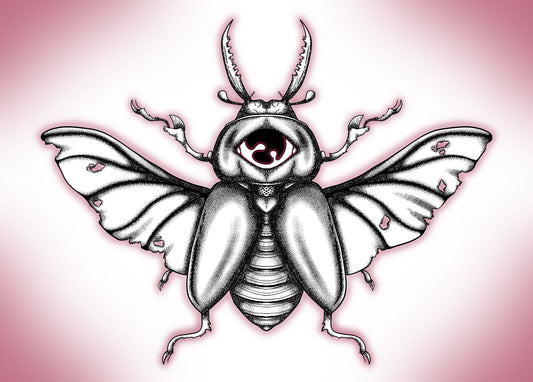 Single eye blood beetle A5 Print