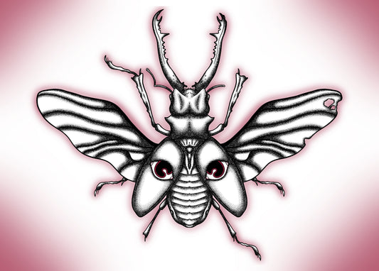 Double eye blood beetle A5 Print