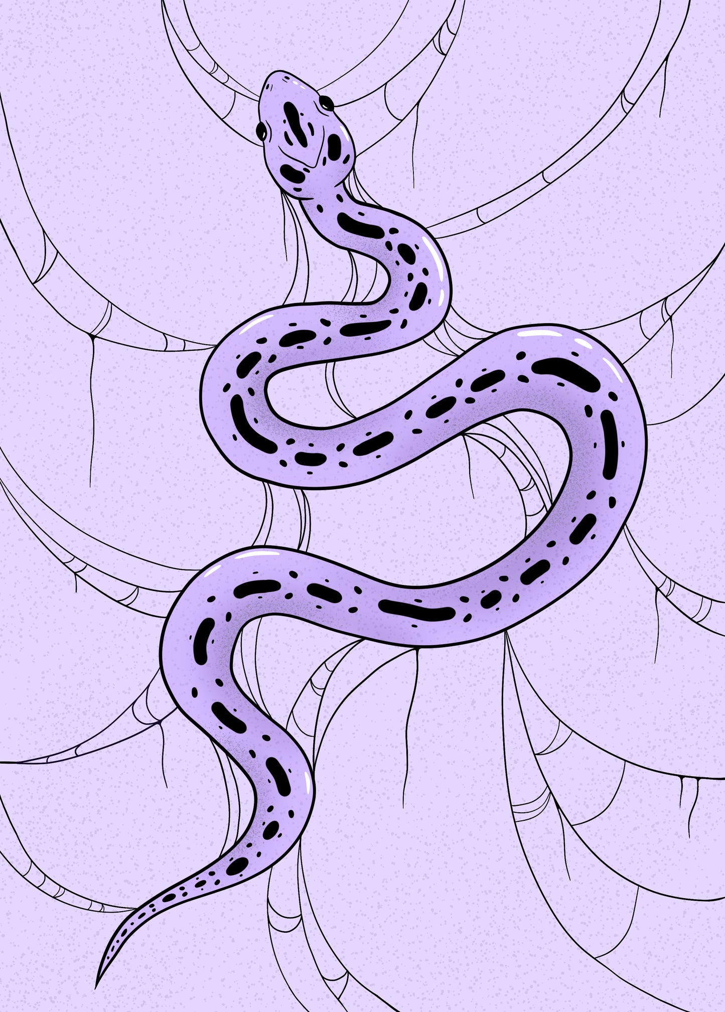 Purple web snake A6 print
