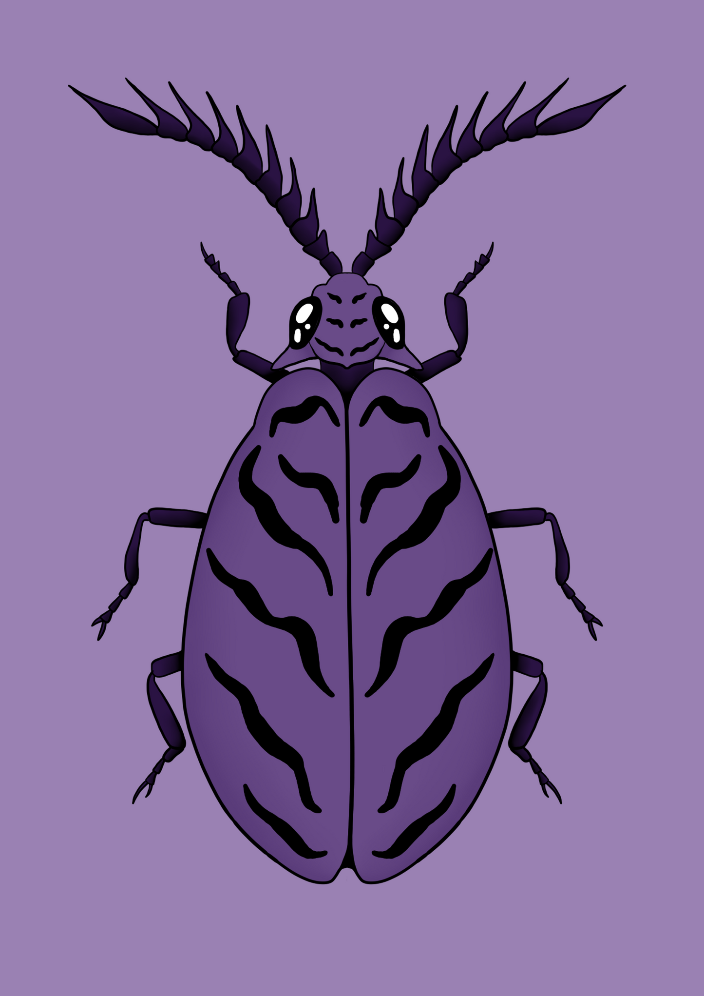 Purple Beetle A6 print