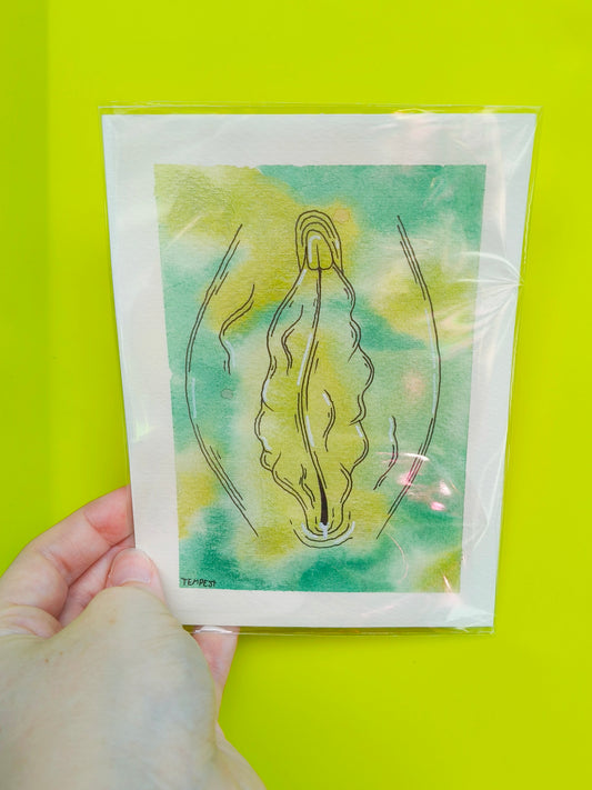 Teal and green A6 Vulva Original