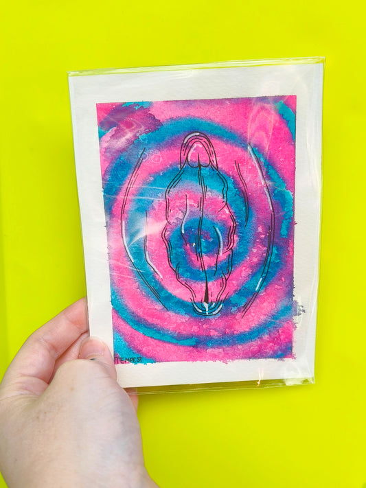 Pink blue swirl A6 Vulva Original