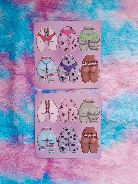 Body horror butts A5 Square Print (double sided)
