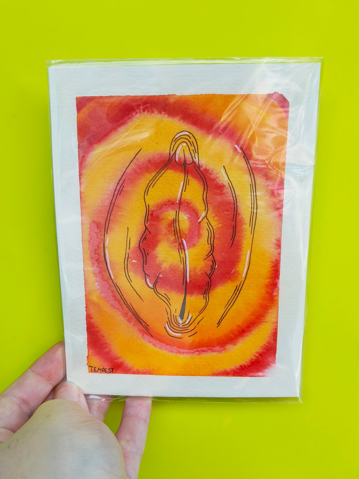 Red orange swirl A6 Vulva Original