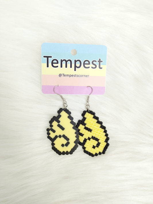 Yellow Angel wings- Perler Earrings